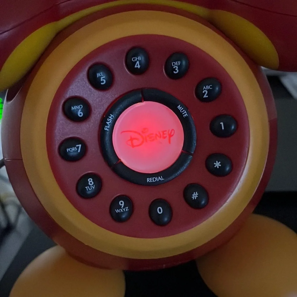Disney‎ Mickey Phone Light Up Tone/Pulse Push Button 2004 Model DPH8020-C Tested